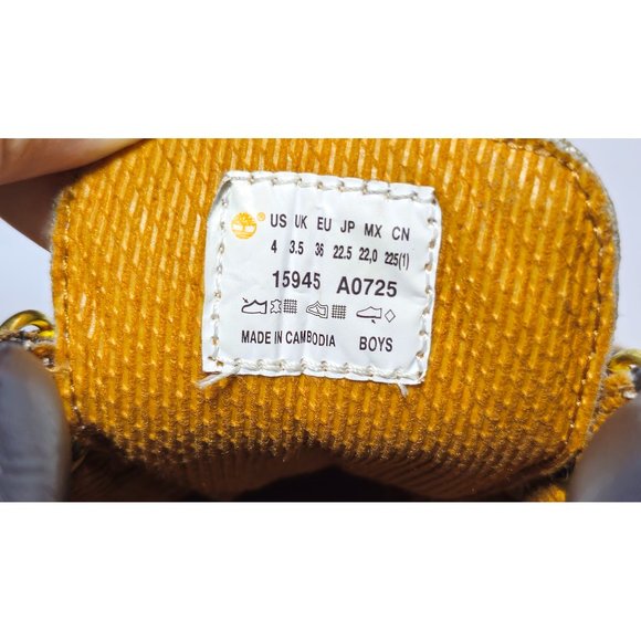 Hand-Painted Distressed Tan Wheat Timberland Grade School Field Boots Boys Sz 4 - Picture 12 of 12